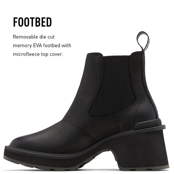 Sorel HI-LINE™ HEEL CHELSEA BOOT | Black Sea Salt | Size: 10 NWT - Picture 4 of 16